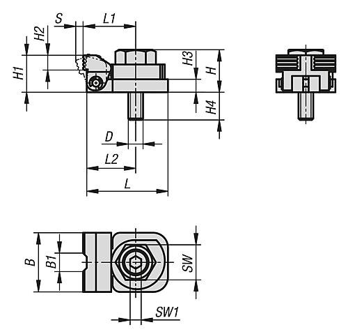 NIEDERZUGSPANNER MIT EXZENTER, M10, S=5, F=5,5, VERGÜTUNGSSTAHL SCHWARZ BRÜNIERT Produktbild img2 L