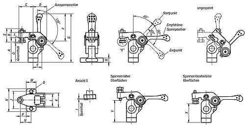Kipp Niederhalter schwenkbar mini mit Exzenterhebel Produktbild img2 L
