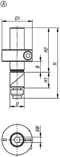 Kipp SPANNBOLZEN FORM:A OHNE KLEMMHEBEL, D=16, H=78, STAHL BRÜNIERT Produktbild img2 L