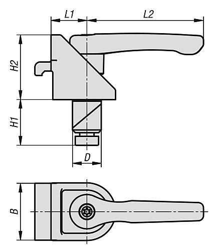 Kipp SPANNBOLZEN MIT KLEMMWINKEL, D=16, STAHL BRÜNIERT Produktbild img2 L