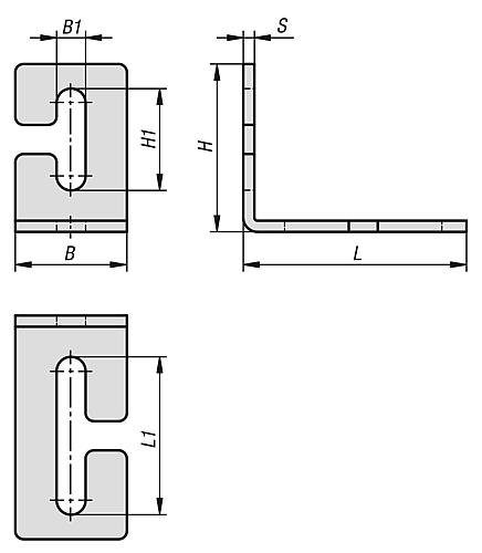 Kipp WINKEL OFFEN L=80, B=40, H=60, STAHL VERZINKT UND PASSIVIERT Produktbild img2 L