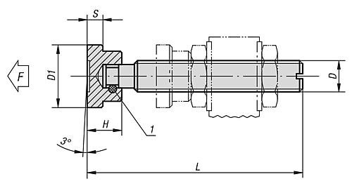DRUCKSCHRAUBE MIT DRUCKSTÜCK D=M12X104 AUTOM.STAHL Produktbild img2 L