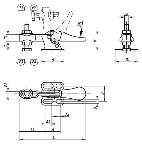 Kipp Minischnellspanner horizontal mit waagrechtem ... Produktbild img2 L