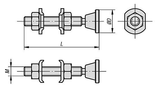 Kipp Andruckspindeln mit Gelenkfuß Produktbild img2 L