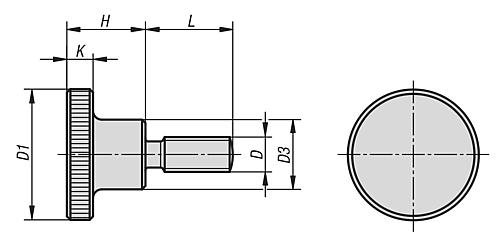 RÄNDELSCHRAUBE DIN464 D=M10X25, D1=36, H=23, EDELSTAHL BLANK Produktbild img2 L