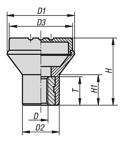 Pilzknöpfe  mit Innengewinde Produktbild img2 L