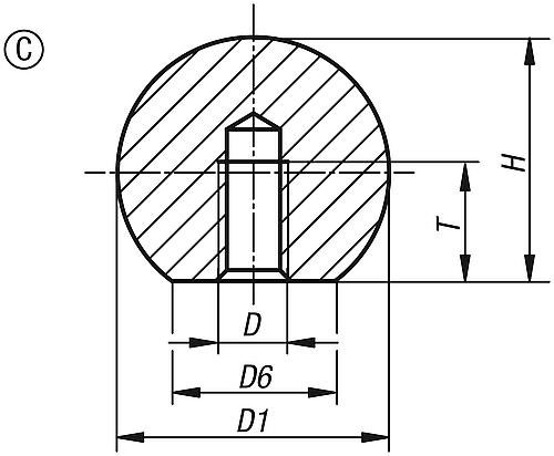 Kipp Kugelknöpfe Edelstahl oder Aluminium DIN 319 Produktbild img2 L