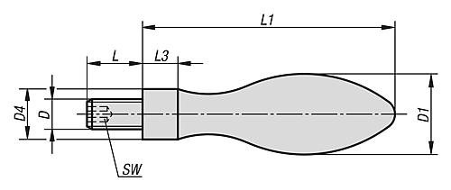 Kipp Ballengriffe  feststehend DIN 39 Form E, aus Al... Produktbild img2 L