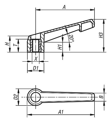 Kipp Klemmhebel unverstellbar Produktbild img2 L