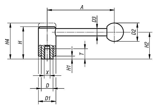 Spannhebel Edelstahl  mit Innengewinde Produktbild img2 L