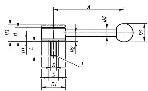 SPANNHEBEL FLACH GR.3 M12X25, A=148, FORM:0° STAHL, KOMP:KUNSTSTOFF Produktbild img2 L