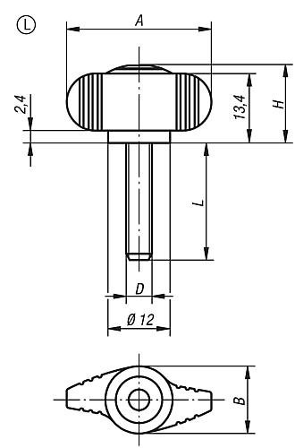 Flügelgriffe "Miniwing" antibakteriell  Stahlte... Produktbild img2 L