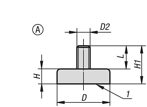 Kipp MAGNET FLACHGREIFER M04X8, D=32 ±0,20, H1=15, FORM:A, HARTFERRIT, RUND, KOMP:... Produktbild img2 L