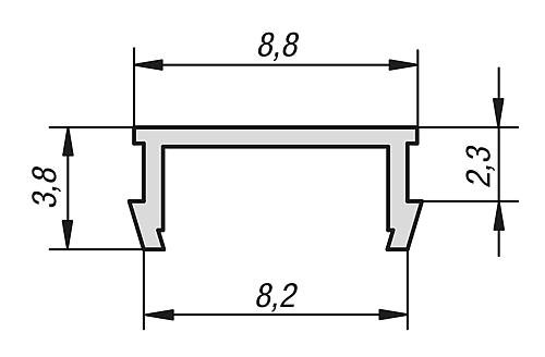 Kipp ABDECKPROFIL L=2000 KUNSTSTOFF, SCHWARZ, TYP I, BN=8 Produktbild img2 L