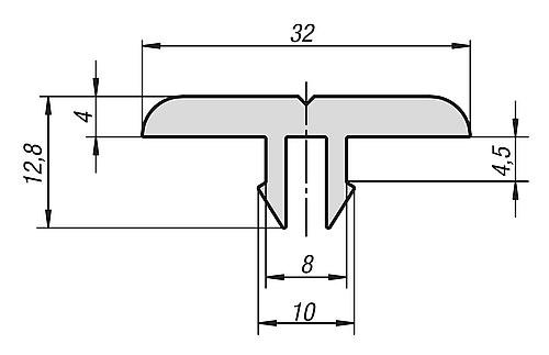 Kipp GLEITLEISTE L=2000 KUNSTSTOFF, SCHWARZ, TYP I, BN=8 Produktbild img2 L