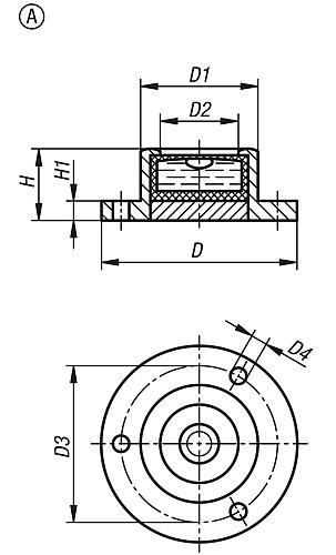 Kipp Dosenlibellen in Fassung zum Anschrauben Produktbild img2 L
