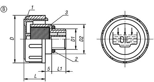 ENTLÜFTUNGSSCHRAUBE MIT LUFTFILTER D1=G3/8, FORM:B THERMOPLAST, OHNE ÖLMESSST... Produktbild img2 L