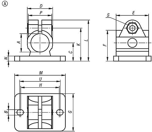 Kipp ROHRVERBINDER MIT FLANSCH M=50 G=37 L=40,5, FORM:A EDELSTAHL, FÜR RUNDROHRE, ... Produktbild img2 L