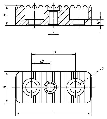TRÄGERPLATTE FÜR TIEFSPANNER, FÜR GEGENHALTER, L=90, B=40, H=50, VERGÜTUNGSST... Produktbild img2 L