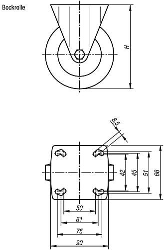 Kipp Stahlblech-Lenk- und Bockrollen elektrisch leit... Produktbild img2 L