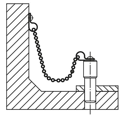 KUGELKETTE MIT SCHLÜSSELRING L=160, FORM:B EDELSTAHL, KOMP:EDELSTAHL Produktbild img3 L