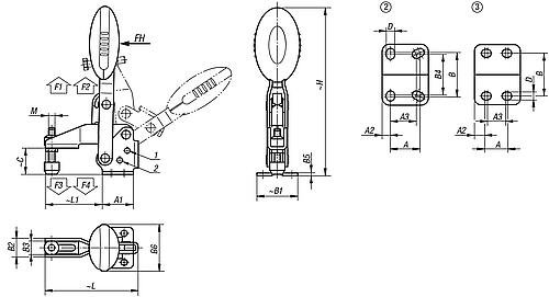Kipp Schnellspanner antistatisch vertikal  mit waagr... Produktbild img2 L