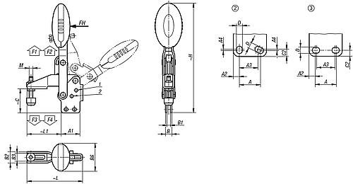 Kipp Schnellspanner antistatisch vertikal  mit senkr... Produktbild img2 L