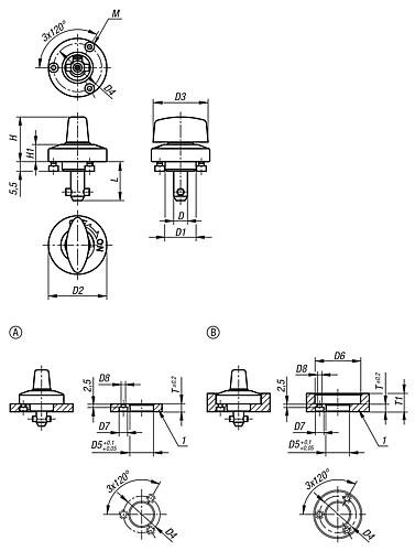 DREHSPANNRIEGEL MIT DREHKOPF, D=8, L=17, STAHL VERNICKELT, KOMP:KUNSTSTOFF SC... Produktbild img2 L