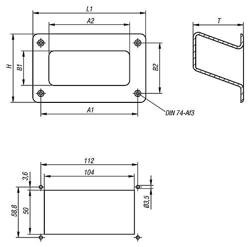 Kipp SCHALENGRIFF, ANSCHRAUBBAR, A1=112, L1=131, H=79, THERMOPLAST SCHWARZ Produktbild img2 L