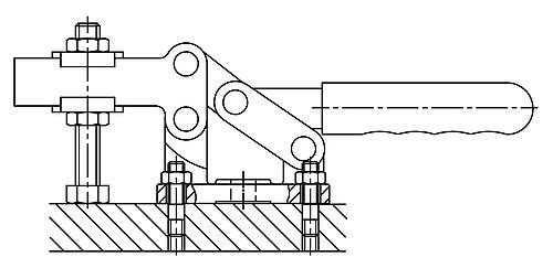 Kipp SCHNELLSPANNER, FUß WAAGRECHT, SCHWERE AUSFÜHRUNG, F2=6000, VERSTELLB. ANDRUC... Produktbild img3 L