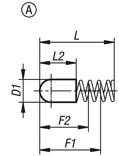 FEDERHÜLSE ABGERUNDET, FORM:A OHNE BUND L=16, D1=3 STAHL, KOMP:EDELSTAHL Produktbild img2 L