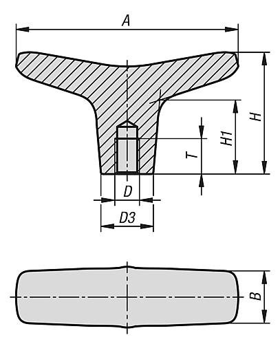 Kipp T-Griffe Edelstahl mit Innengewinde  für Hygien... Produktbild img2 L