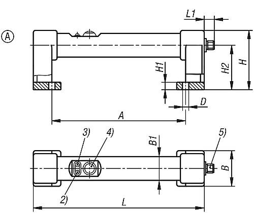Kipp ROHRGRIFF M.ELEKTR. SCHALTFUNKTION, 1 DRUCKTASTER, FORM:A OHNE NOTHALT, L=230... Produktbild img2 L