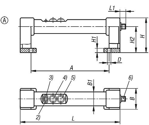 Kipp ROHRGRIFF M.ELEKTR. SCHALTFUNKTION, 2 DRUCKTASTER, FORM:A OHNE NOTHALT, L=230... Produktbild img2 L