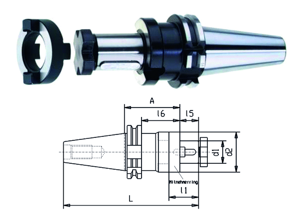 Kombi-Aufsteckfräserdorn BT40 G44040 32x100 Produktbild img1 L