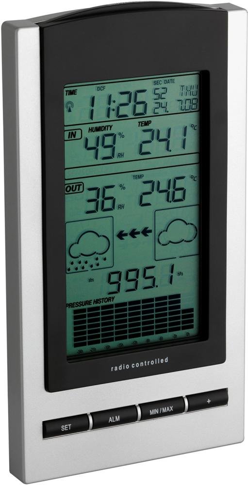 Funk-Wetterstation GAIA inkl. Sender, silb./schw. Produktbild img1 L