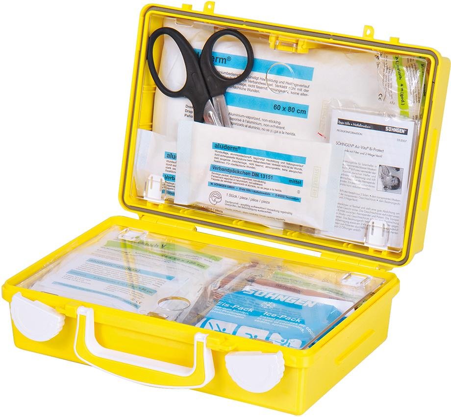 SÖHNGEN Erste-Hilfe-Koffer QUICK-CD HANDWERK ABS leuchtgelb DIN 13157 Produktbild img6 L