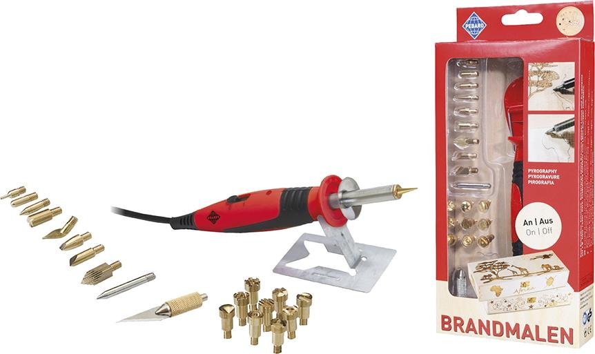 Brandmal-Set mit An/Aus Kolben und 20 Aufsätzen Pebaro Produktbild img1 L