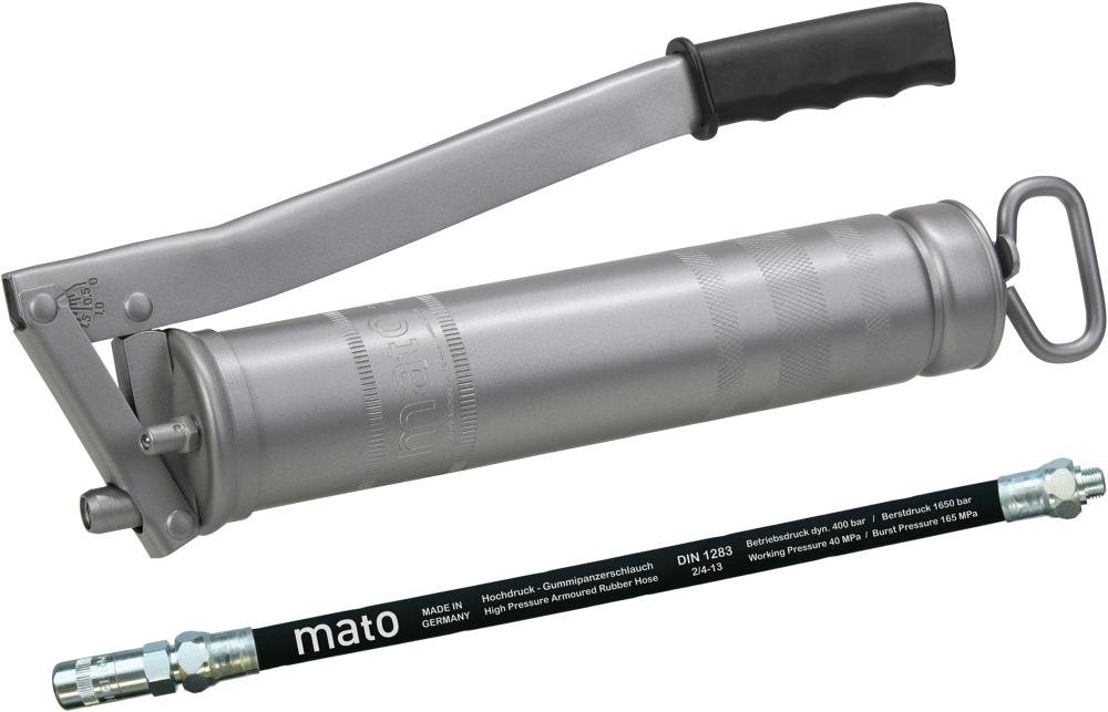 Ganzstahl-Fettpresse E500 m. Schlauch M10x1 400g Kartusche /500g loseMATO Produktbild img1 L