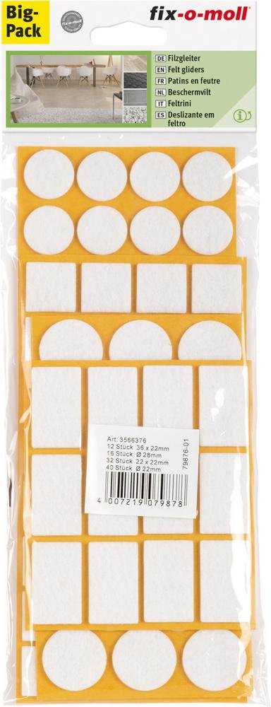 Filzgleiter Set 100-teilig,selbstkl,weiß Inhalt: 100 Produktbild img2 L
