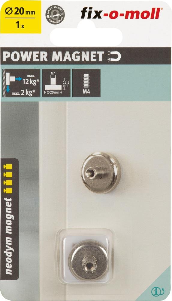 Topfmag.Neo.Ø20,H13, 5,m.Gewindeb. M4,sil Inhalt: 1 Produktbild img2 L
