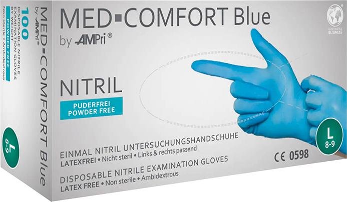 Einweghandschuhe MED COMFORT BLUE Produktbild img1 L