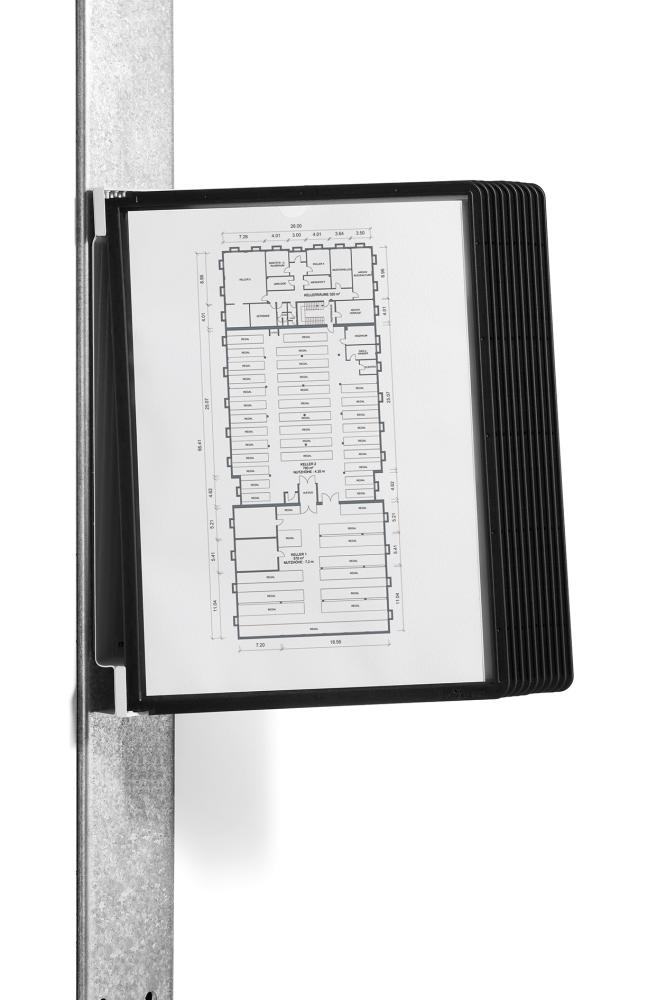 DURABLE Sichttafelsystem VARIO MAGNETIC WALL 10 magn. Wandhalter DIN A4 10 Sichttafeln Produktbild img2 L