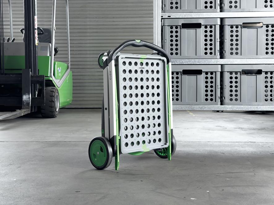 CLAX Trolley grün Tragkraft 60kg inklusive Klappbox klappbar Produktbild img3 L