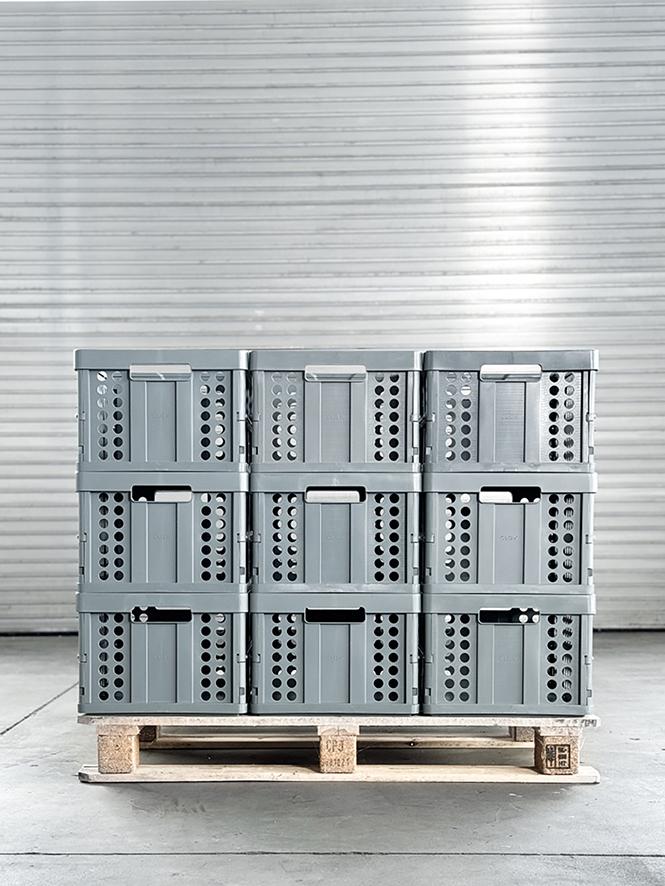 CLAX Klappbox, grau Ladevolumen: 46 L Stapelbar Produktbild img1 L