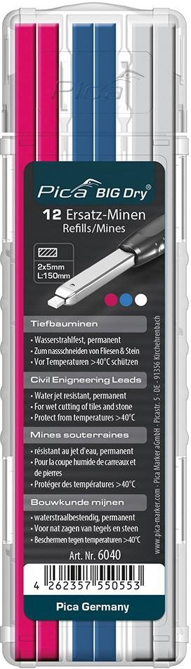 PICA Tiefbauminen für BIGDry je 4 Minen in pink blau weiß 12 Stück Produktbild img1 L