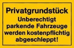 Verbotsschild 400x250mm Privatgrundstück Produktbild img1 L
