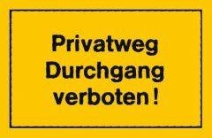 Verbotsschild 250x150mm Privatweg Durchgang verbo Produktbild img1 L