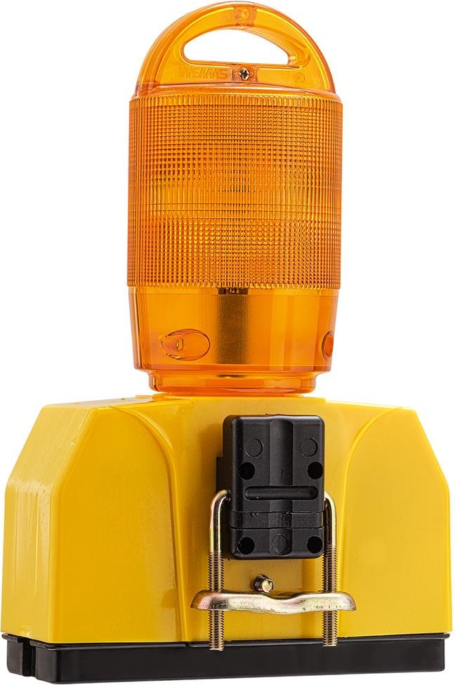 TL-Rundumleuchte 2000/360, gelb, RSA21 Gehäuse gelb, mit Halter,KZP "WEMAS, blau-schwarz" Produktbild img2 L