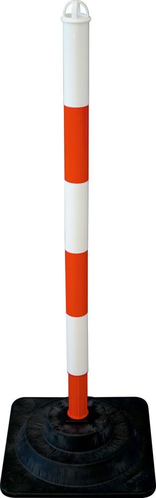 Kettenpfosten-Set EcoMax mit 10 m Absperrkette 3x rot/weiß, 3x weiß/rot,6x Hartgummifuß Produktbild img2 L
